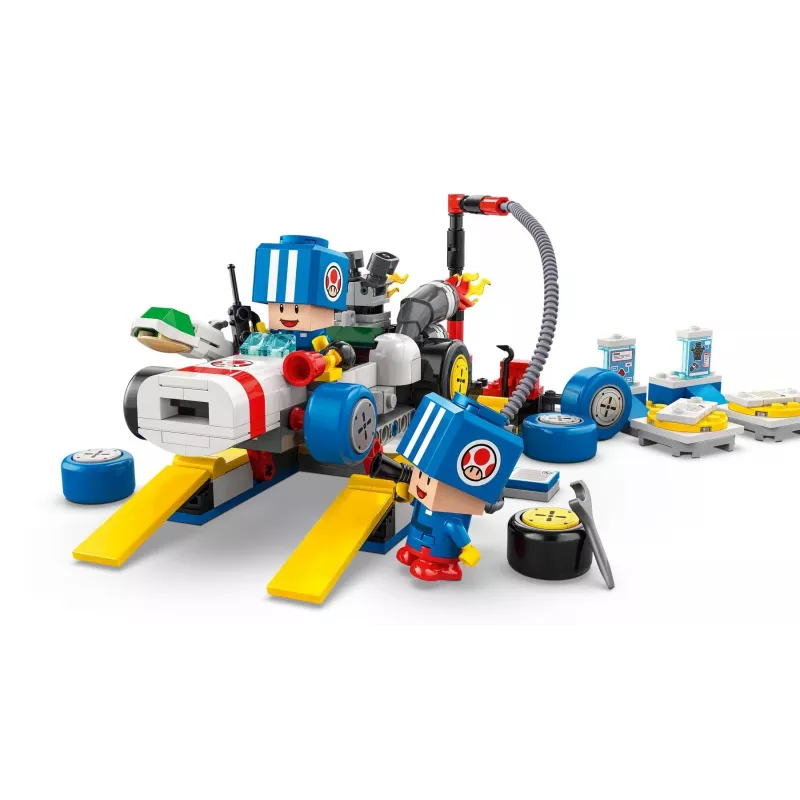 Zestaw konstrukcyjny LEGO 72035 Super Mario Mario Kart Warsztat Toada, interaktywne poziomy i figurki