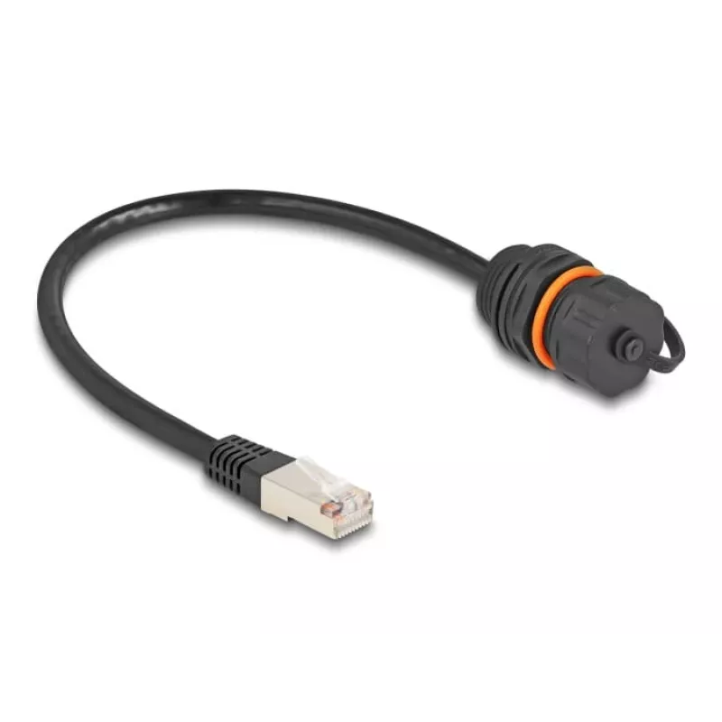 Kabel sieciowy DeLOCK 88146 RJ45 na RJ45 Cat.6A 0,25 m czarny