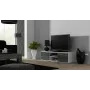 TV stand cama meble SOHO 140 — 1400×430×370 mm, biały blat, płyta wiórowa, biała rama, biały/szary połysk