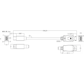 Kabel Mini DisplayPort na HDMI Bachmann 1,5 m — 4K 60 Hz