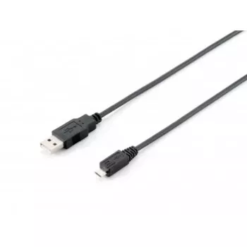 Equip USB 2.0 Type A to Micro-B kabel, 1.0m, Czarny, 1 m, USB A, Micro-USB B, USB 2.0, Male/Male, Czarny