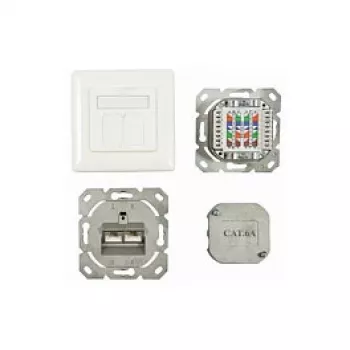 Synergy 21 S216358 - 2 x RJ-45 - 6a - Biały - 80 mm - 80 mm - 5,6 cm