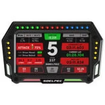 Wyświetlacz wyścigowy Spectrum SOELPEC XR-5 — montowany w pojeździe wyświetlacz deski rozdzielczej do danych telemetrycznych i czasów okrążeń w sportach motorowych