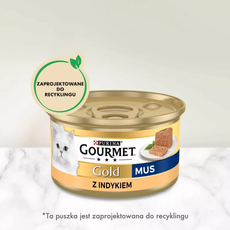 Mokra karma dla kota Purina Nestlé GOURMET Gold Indyk 85 g puszka dla dorosłych kotów, formuła dla kotów z nadwagą