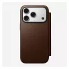 Skórzane etui z klapką Nomad Modern Leather Folio na iPhone 17 Pro — brązowe, pasuje do 6,3 cala (16 cm), 4 kieszenie na karty