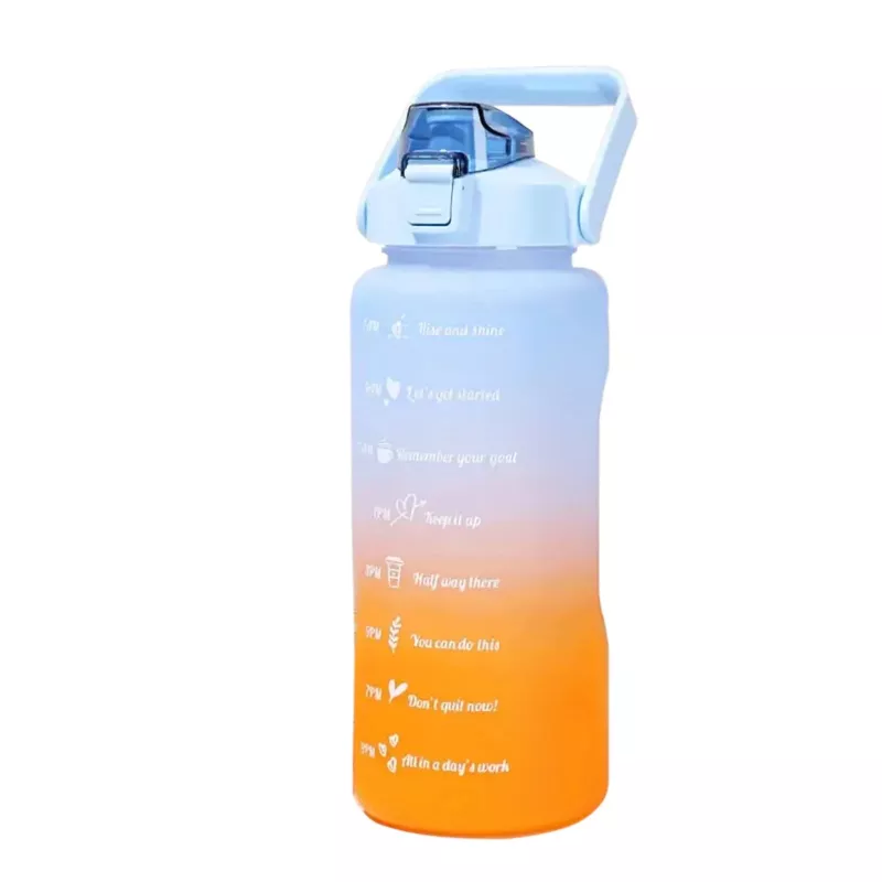 Butelka motywacyjna Extralink, butelka sportowa 2000 ml, niebiesko-pomarańczowa, BUT-993