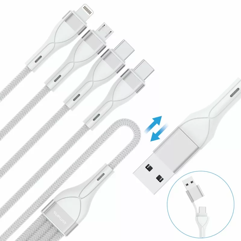 4smarts 541024 Kabel USB 1,2 m USB A/USB C USB C/Micro USB-A/Lightning Biały (541024)