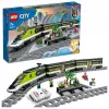 LEGO 60337 City Express Pociąg Pasażerski Zdalnie Sterowany Zabawka Prezent dla Dzieci Chłopców i Dziewczynek z Działającymi Reflektorami 2 Wagonami i 24 Torami