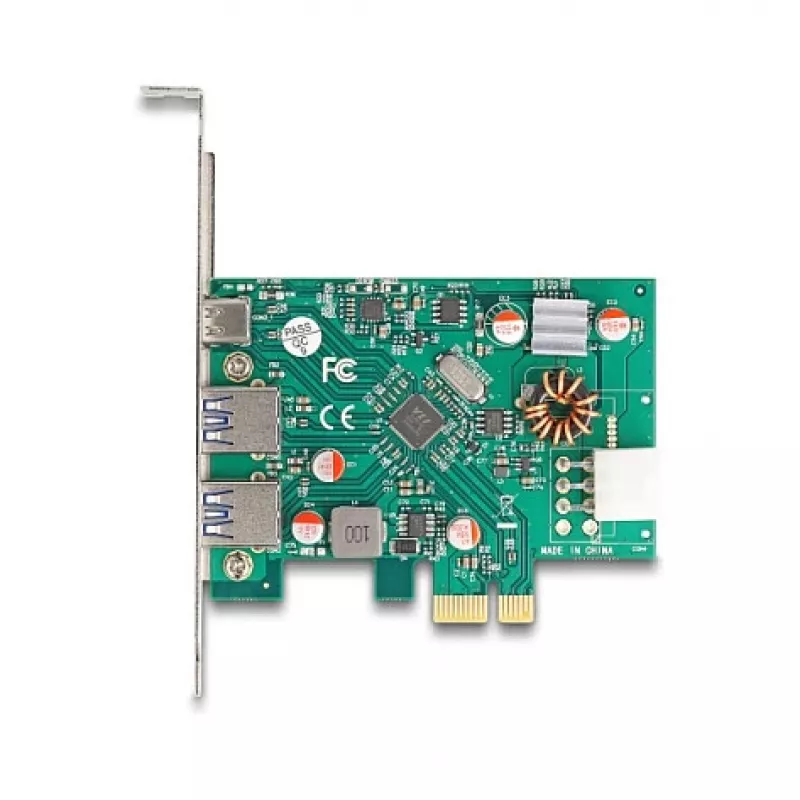 DeLOCK PCI Express x1 Karta USB Type-C PD 30W 2x USB Type-A 5Gbps
