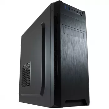 LC Power Classic 7040B - MDT - ATX - bez zasilacza - Czarny, szczotkowane aluminium / Czarny - USB/Audio