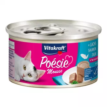 Mokra karma dla kota Vitakraft Poésie Mus z Łososiem 85 g — dla dorosłych, bez zbóż, smak łososia