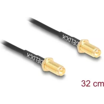 Kabel koncentryczny DELOCK 90893 RG-174 0,32 m RP-SMA na RP-SMA Czarny
