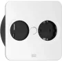 Bachmann TWIST 2 Metalowa płyta osłonowa, kwadratowa, srebrna matowa lakierowana, 1xGniazdo UTE France czarne ze zwiększoną ochroną przed dotykiem 1xŁadowarka USB A/C 22W, kabel zasilający 0,2m H05VV-F3G