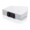 Rozdzielacz światłowodowy do sklejania na szynę DIN DIGITUS DN-96893 — kątowy, 6 SC DX / LC Quad, aluminium, szary