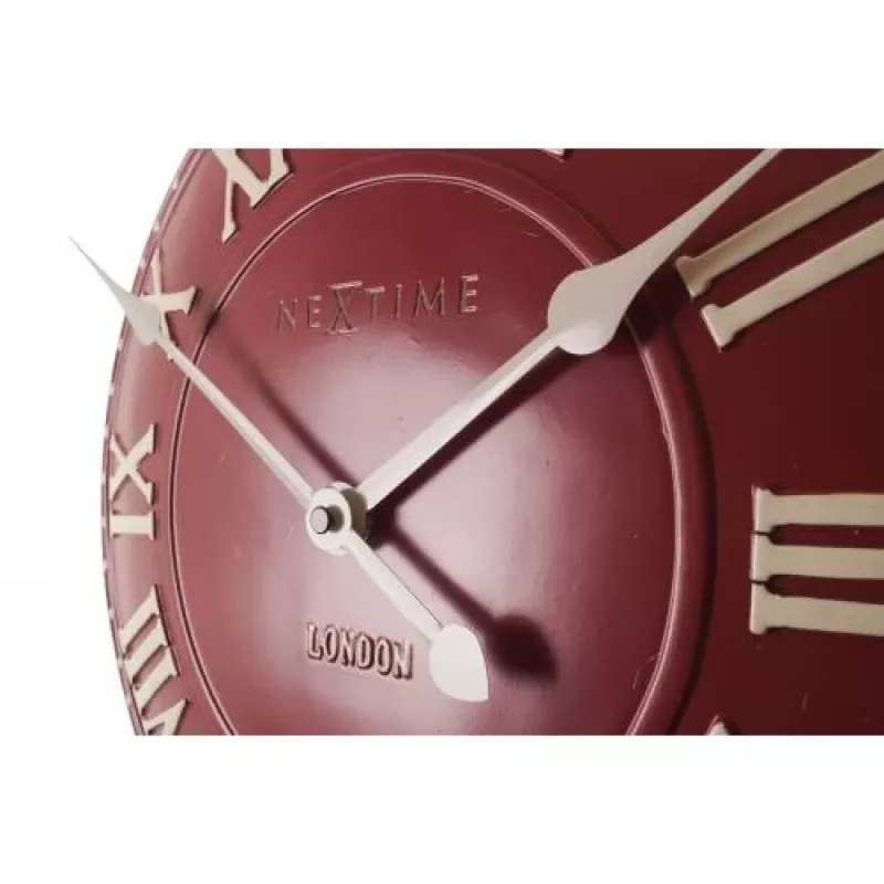 NeXtime zegar 3083ro London Roman, Ø34,5 cm, na ścianę, Czerwony/Biały