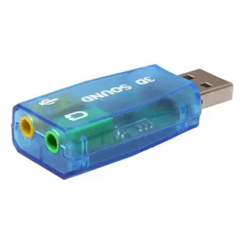Zewnętrzna karta dźwiękowa USB Gembird Virtus2 — interfejs USB, słuchawki 3,5 mm, niebieski przezroczysty