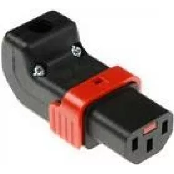 ACT C13 IEC Lock+ wtyk kątowy montowany na przewodzie, czarny, PA130100DBK (SFO67A)