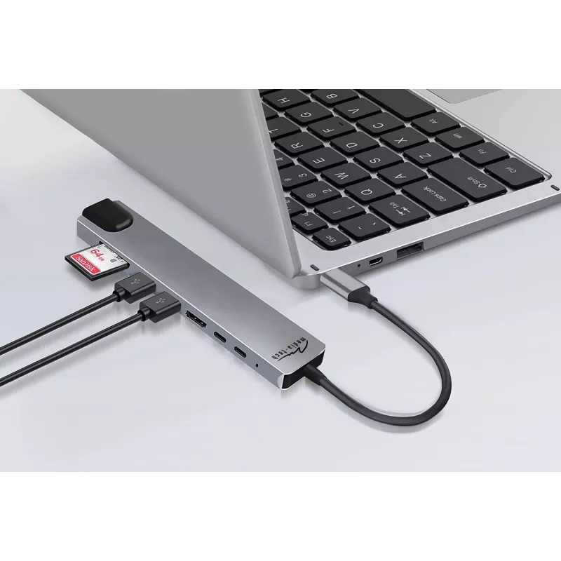 MEDIA-TECH USB HUB 8 W 1 GIGA LAN HUB MT5046