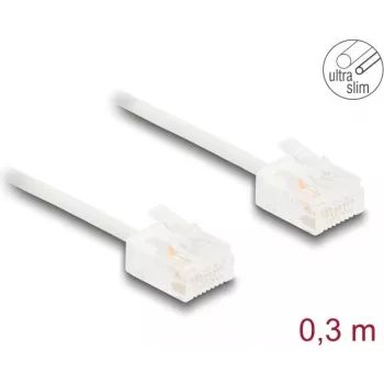 Kabel sieciowy DeLOCK RJ45 Cat.6 UTP 0,3 m biały