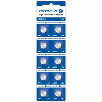 Bateria alkaliczna pastylkowa everActive AG13 (LR44) — opakowanie 10 szt.