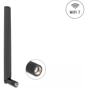 Dookólna antena sieciowa DELOCK 81452 RP-SMA, 4.4 dBi, 2.4–7.125 GHz, 169.7 mm