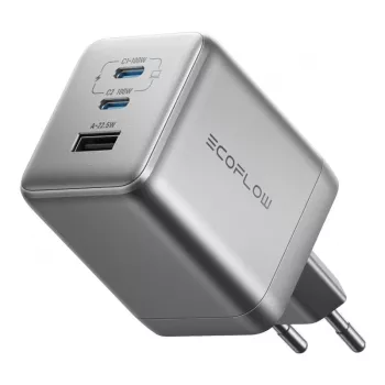 Ładowarka EcoFlow Rapid Pro 100W GaN USB-C 3-portowa — moc 100 W, kompaktowa konstrukcja