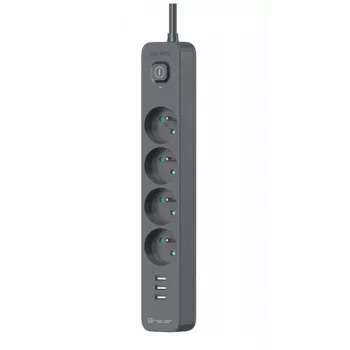 Listwa przeciwprzepięciowa Power Line+ mobile ready 1,5 m (4 gniazda + 3x USB A, 5V 2,4A)