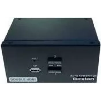 Przełącznik KVM Dexlan 061092, 2-portowy HDMI, 1 użytkownik lokalny