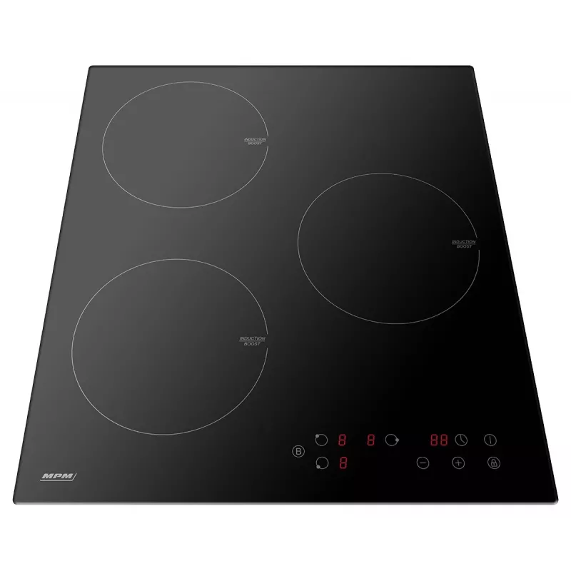 Płyta indukcyjna MPM MPM-45-IM-14, do zabudowy, 3-strefowa (180 mm), płyta szklano-ceramiczna, 6000 W, sterowanie dotykowe