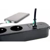 Listwa zasilająca GEMBIRD TSL-PS-F4U-02 z 4 gniazdami PL i ładowarką USB, czarna