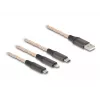Kabel USB DeLOCK 1,2 m USB 2.0 USB A USB C/Micro-USB B/Lightning przezroczysty