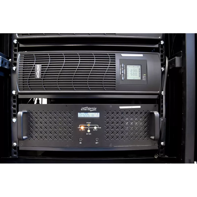 Gembird - UPS rack 19'' 3.4U 1500VA, 4x IEC 230V wyjście, IEC14 wejście, RJ11, USB, LCD Line-Interactive 1.5 kVA 900 W 4 gniazda wyjściowe