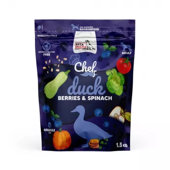 SYTA MICHA Chef Duck, berries and spinach - sucha karma dla psów - 1,5kg