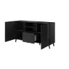 Komoda cama meble ABETO 150x42x82 cm, połysk czarny, rama MDF, 1 szuflada