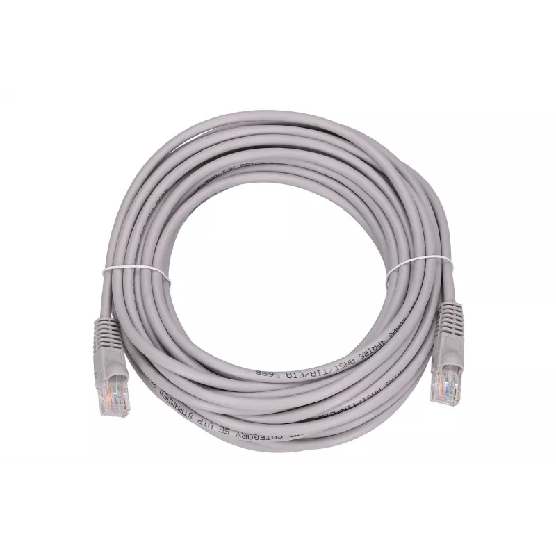 Kabel krosowy Ethernet Extralink Cat 5e UTP, 10 m, RJ-45–RJ-45, szary