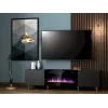 Szafka TV Cama Meble PAFOS EF z kominkiem elektrycznym 180x42x49 cm, czarny mat, 2 drzwi, 1400–1600 W