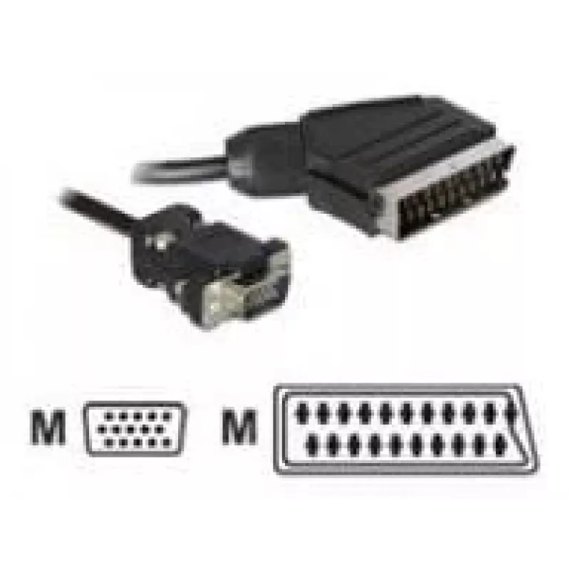 adapter kablowya wideo DeLOCK 65028 SCART (21-pin) do VGA (D-Sub) 2 m