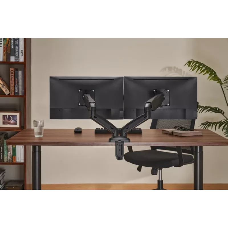 Ramie do monitora up up Economical Interactive Counterbalance Dual Monitor Arm matowa czerń VESA 75x75/100x100