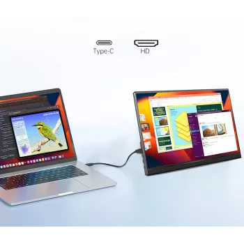 Przenośny monitor do laptopów, telefonów i konsol Extralink Smart Life 14, USB-C/micro-HDMI