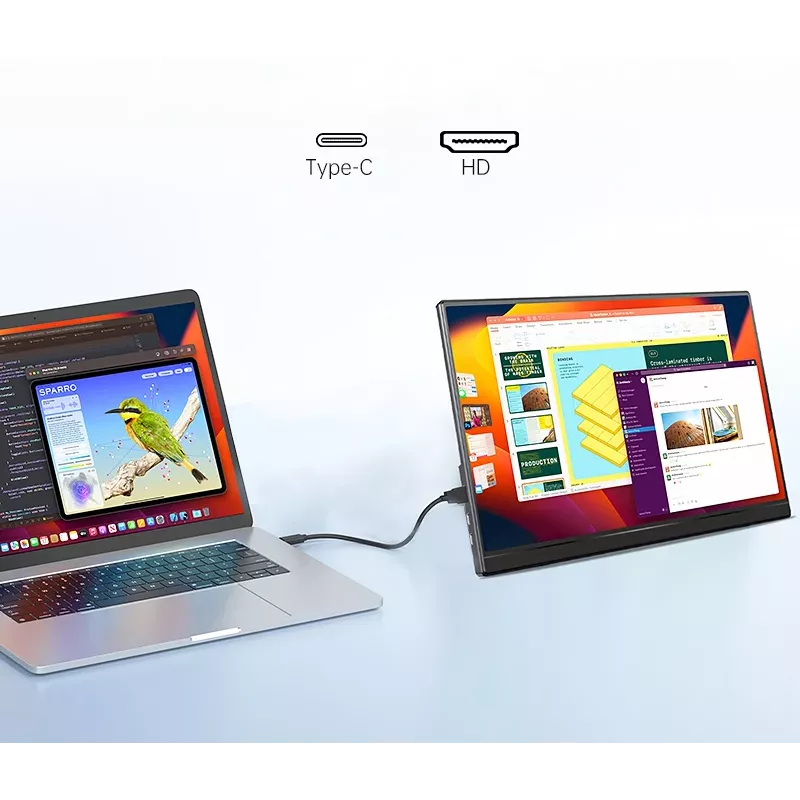 Przenośny monitor do laptopów, telefonów i konsol Extralink Smart Life 14, USB-C/micro-HDMI