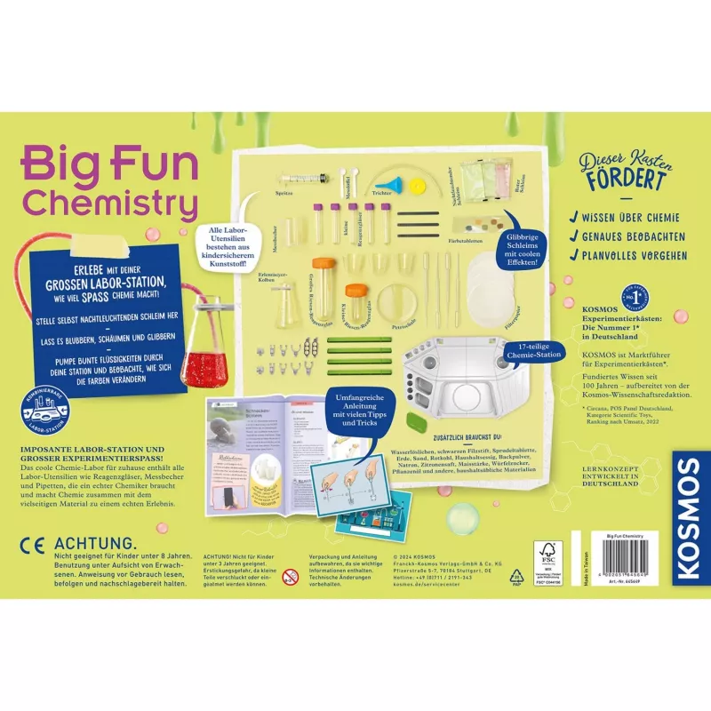 Big Fun Chemistry, Zestaw eksperymentów