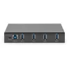 DIGITUS Koncentrator USB 4-portowy 3.0->4xA3.0 linia przemysłowa czarny