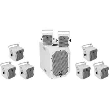 Aktywny system głośnikowy Omnitronic BOB-10A ws z 8× BOB-4 ws (model 20000537)