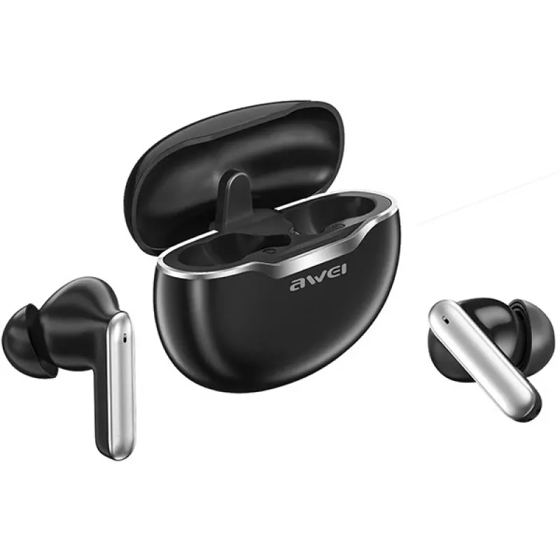 Słuchawki Awei T50 TWS Bluetooth 5.3 z etui ładującym / Czarny