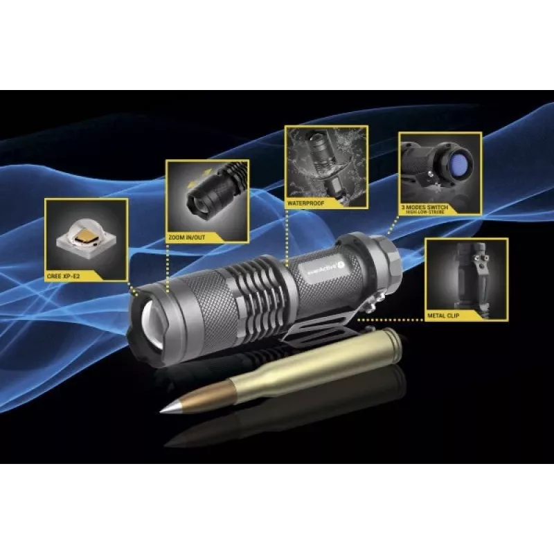 Ręczna latarka LED everActive FL-180 Bullet z diodą CREE XP-E2 LED