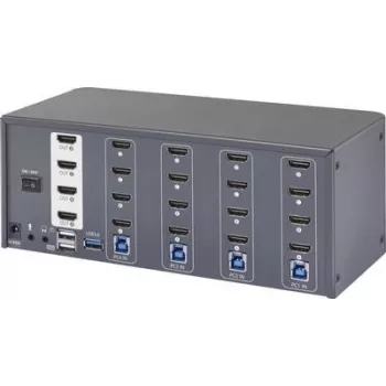 SpeaKa Professional 4-portowy wieloekranowy przełącznik KVM HDMI 4x4 konsola KVM 3840 x 2160 (SP-13389140)