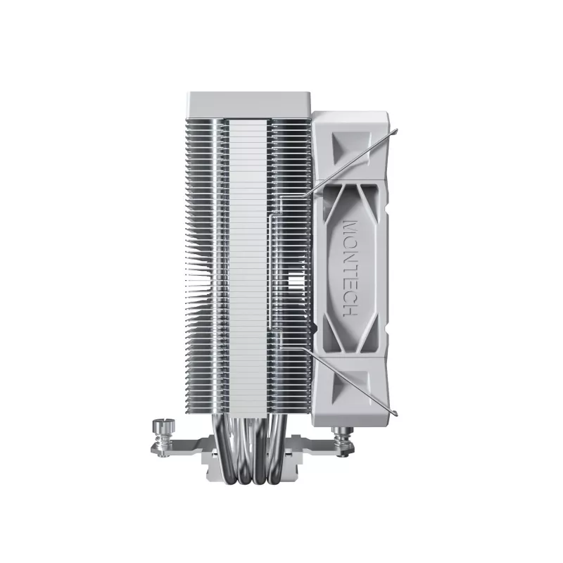 Chłodzenie powietrzne CPU Montech NX400, wentylatory 120 mm, białe, wymiary 156×74×120 mm, TDP 270 W