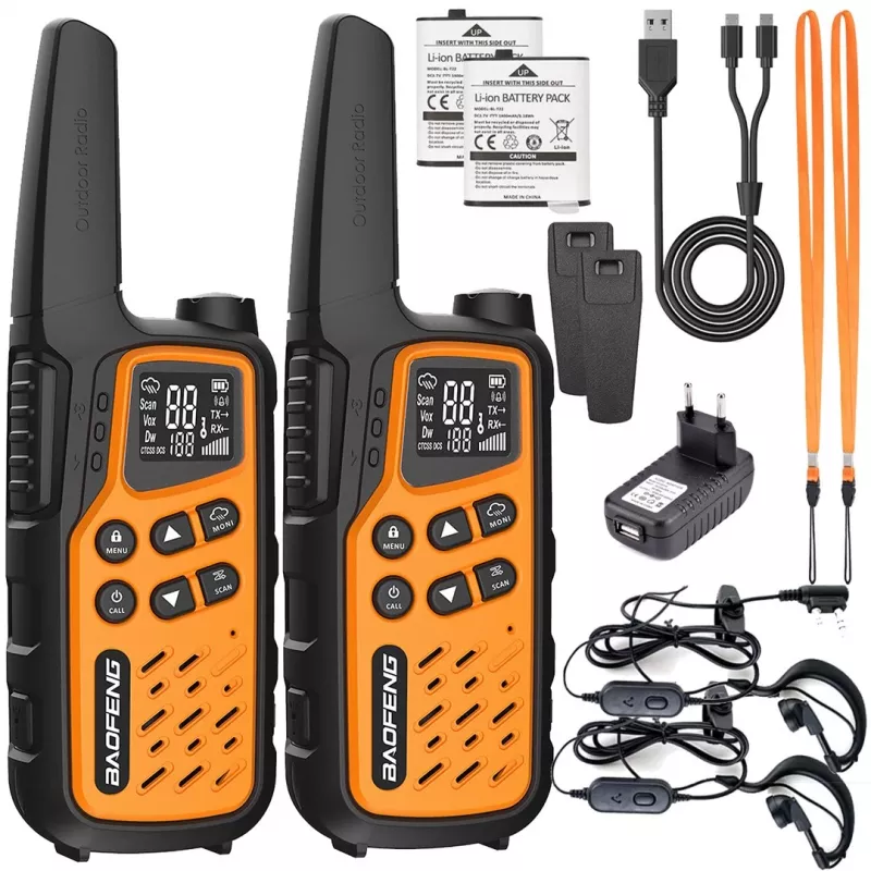 Walkie-Talkie Baofeng BF-T25E Pomarańczowy, 2 sztuki