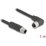 DeLOCK 80523 kabel czujnikowy/aktuatorowy 1 m RST M12 Czarny