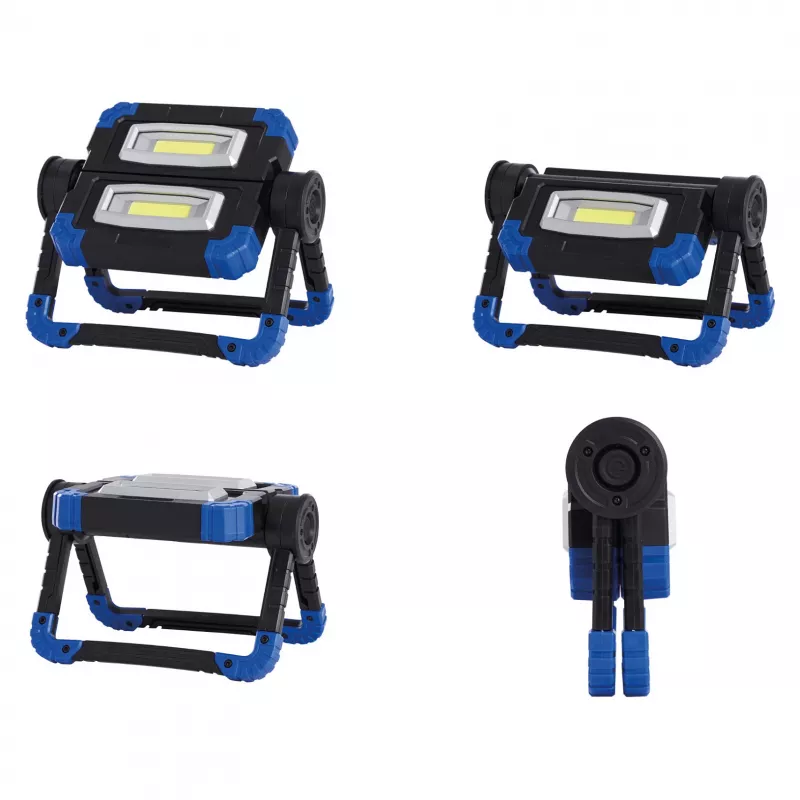 Lampa robocza RealPower 463617 naświetlacz, LED 10 W, 2 żarówki, bateria AA, IPX2, czarny